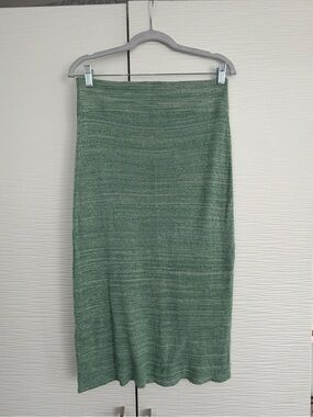 Free People Green Knit Midi Skirt